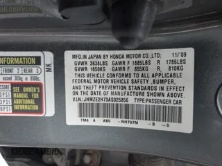 2010 Honda Insight EX with VIN JHMZE2H73AS025856, listed as a IAAI auction lot 42183307 with 71,564 mi miles and . Bid and sale history available at DreamBid. Image 9.