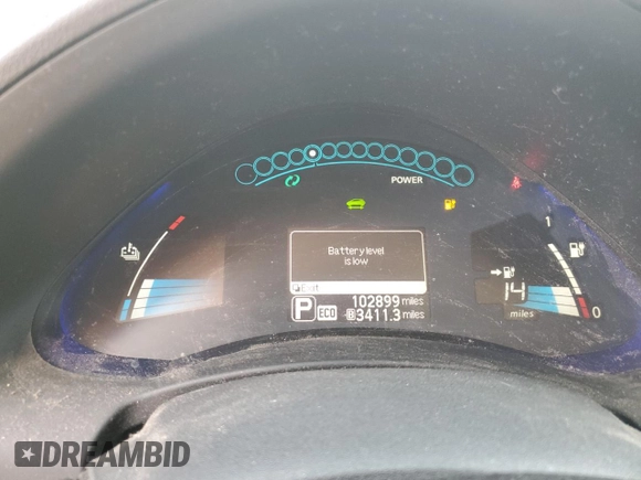2013 Nissan LEAF SV with VIN 1N4AZ0CP6DC425817, listed as a Copart auction lot 44527595 with 102,899 mi miles and Salvage Title. Bid and sale history available at carsss.com. Image 9.