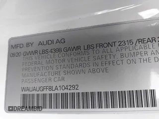 2020 Audi A3 Premium z VIN WAUAUGFF8LA104292, wystawiony jako IAAI lot #37879554 z przebiegiem 28 202 mil mil oraz . Historia ofert i sprzedaży dostępna na DreamBid. Obrazek 9.