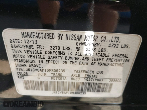 2013 Infiniti G37 Journey with VIN JN1CV6AP1DM306235, listed as a IAAI auction lot 42072591 with 198,549 mi miles and . Bid and sale history available at DreamBid. Image 9.