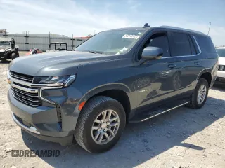 2021 Chevrolet Tahoe LT with VIN 1GNSCNKD7MR355575, listed as a Copart auction lot 53296505 with 91,928 mi miles and Salvage title. Bid and sale history available at DreamBid. Image 1.