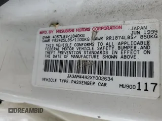 1999 Mitsubishi 3000GT z VIN JA3AM44H2XY002634, wystawiony jako Copart lot #73501144 z przebiegiem 70 229 mil mil oraz Tytuł czysty. Historia ofert i sprzedaży dostępna na DreamBid. Obrazek 12.