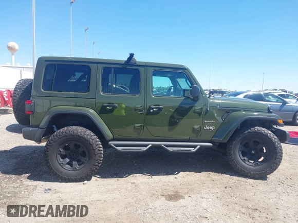 2020 Jeep Wrangler Unlimited Sahara High Altitude with VIN 1C4HJXEG8LW283103, listed as a IAAI auction lot 41830769 with 39,447 mi miles and . Bid and sale history available at DreamBid. Image 13.