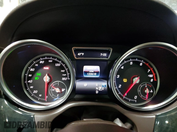 2017 Mercedes-Benz GLS 550 with VIN 4JGDF7DE1HA918632, listed as a Copart auction lot 49930205 with 122,610 mi miles and Salvage title. Bid and sale history available at DreamBid. Image 9.