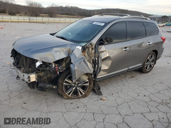 2018 Nissan Pathfinder Platinum z VIN 5N1DR2MN5JC610951, wystawiony jako Copart lot #46655905 z przebiegiem 97 539 mil mil oraz Szkoda całkowita • Salvage title. Historia ofert i sprzedaży dostępna na DreamBid. Obrazek 1.