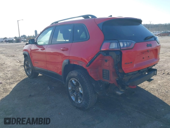 2019 Jeep Cherokee Trailhawk Elite with VIN 1C4PJMBX3KD217437, listed as a IAAI auction lot 41448614 with 85,889 mi miles. Bid and sale history available at carsss.com. Image 3.
