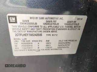 2010 GMC Terrain SLT-2 z VIN 2CTFLHEY7A6242506, wystawiony jako Copart lot #60134895 z przebiegiem 212 741 mil mil oraz Szkoda całkowita • Salvage title. Historia ofert i sprzedaży dostępna na DreamBid. Obrazek 13.