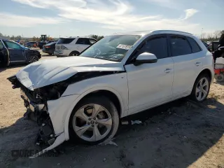 2023 Audi Q5 S line Prestige with VIN WA1FAAFY7P2171072, listed as a Copart auction lot 47127515 with 21,832 mi miles and Salvage Title. Bid and sale history available at carsss.com. Image 1.