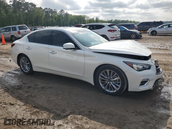 2021 Infiniti Q50 Luxe z VIN JN1EV7BP9MM700840, wystawiony jako Copart lot #51278255 z przebiegiem 38 056 mil mil oraz Szkoda całkowita • Salvage title. Historia ofert i sprzedaży dostępna na DreamBid. Obrazek 4.