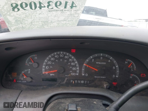 2001 Ford F-150 XL with VIN 2FTRX07L21CA73710, listed as a IAAI auction lot 41934098 with 1 mi miles. Bid and sale history available at carsss.com. Image 7.