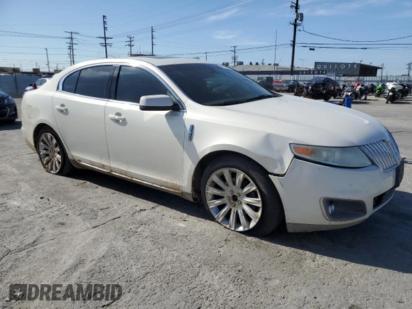 2009 Lincoln MKS with VIN 1LNHM94R79G620820, listed as a Copart auction lot 49594165 with 166,163 mi miles and Salvage Title. Bid and sale history available at DreamBid. Image 4.