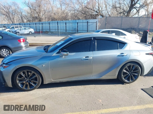 2021 Lexus IS with VIN JTHGZ1B23M5042856, listed as a IAAI auction lot 41858343 with 61,790 mi miles. Bid and sale history available at carsss.com. Image 14.