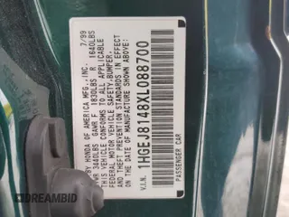 1999 Honda Civic EX with VIN 1HGEJ8148XL088700, listed as a Copart auction lot 42200665 with 201,071 mi miles and Salvage Title. Bid and sale history available at carsss.com. Image 14.