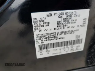 2016 Ford Explorer with VIN 1FM5K8B80GGA47365, listed as a Copart auction lot 50687125 with 97,061 mi miles and Salvage title. Bid and sale history available at DreamBid. Image 16.