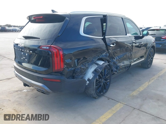 2022 Kia Telluride SX with VIN 5XYP54HC8NG318696, listed as a IAAI auction lot 41609437 with 38,263 mi miles and . Bid and sale history available at DreamBid. Image 4.