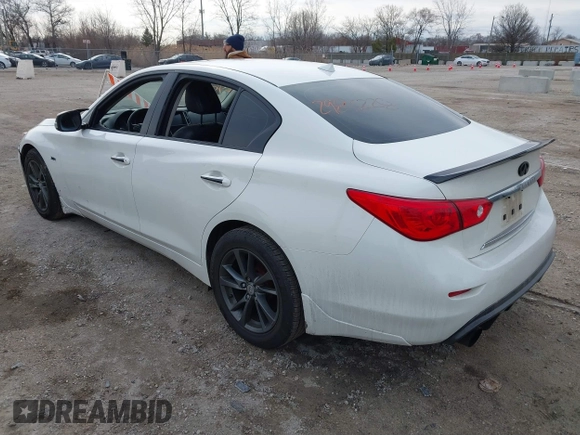 2017 Infiniti Q50 Premium with VIN JN1EV7AR1HM841541, listed as a IAAI auction lot 41876174 with 64,552 mi miles and . Bid and sale history available at carsss.com. Image 3.