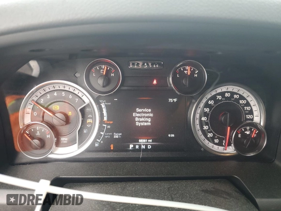 2020 Ram 1500 Big Horn z VIN 1C6RR6GT3LS147557, wystawiony jako Copart lot #53904665 z przebiegiem 68 381 mil mil oraz Szkoda całkowita • Salvage title. Historia ofert i sprzedaży dostępna na DreamBid. Obrazek 9.