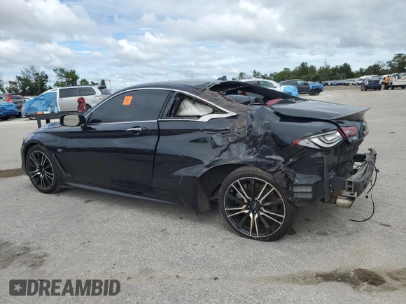 2018 Infiniti Q60 Sport with VIN JN1EV7EL0JM390193, listed as a Copart auction lot 75081554 with 62,331 mi miles and Salvage title. Bid and sale history available at DreamBid. Image 2.