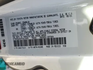 2021 Toyota Tacoma SR z VIN 3TYRX5GNXMT015985, wystawiony jako Copart lot #47067545 z przebiegiem 130 660 mil mil oraz Czysty tytuł • Clean title. Historia ofert i sprzedaży dostępna na DreamBid. Obrazek 12.