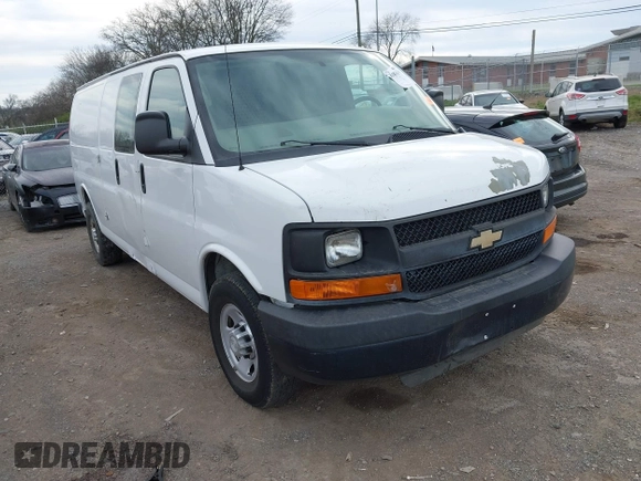 2014 Chevrolet Express Cargo Van with VIN 1GCWGGCA4E1209164, listed as a IAAI auction lot 41838141 with 174,770 mi miles. Bid and sale history available at carsss.com. Image 1.