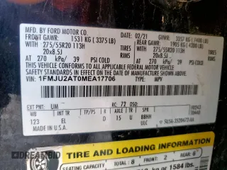 2021 Ford Expedition Limited z VIN 1FMJU2AT0MEA17706, wystawiony jako Copart lot #58671595 z przebiegiem 61 864 mil mil oraz Szkoda całkowita • Salvage title. Historia ofert i sprzedaży dostępna na DreamBid. Obrazek 13.