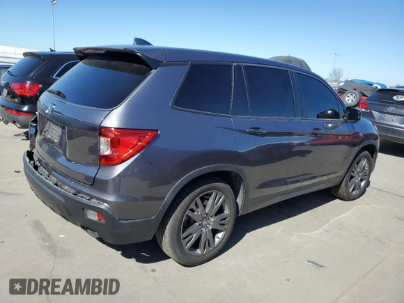 2020 Honda Passport EX-L with VIN 5FNYF7H57LB001582, listed as a Copart auction lot 47592685 with 54,530 mi miles and Salvage Title. Bid and sale history available at DreamBid. Image 3.