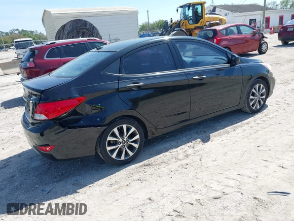 2017 Hyundai Accent SE with VIN KMHCT4AE2HU225056, listed as a IAAI auction lot 41611815 with 93,855 mi miles. Bid and sale history available at carsss.com. Image 4.