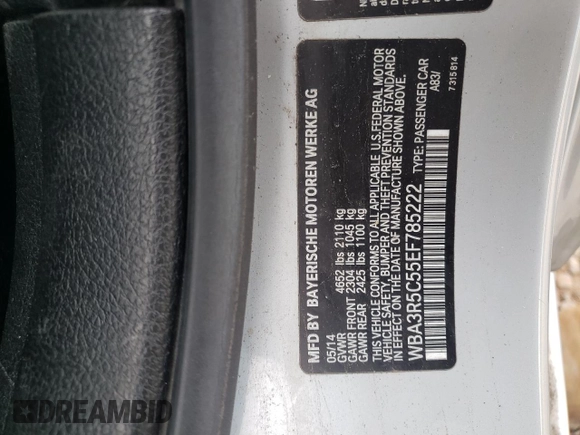 2014 BMW 4 Series 435i xDrive с VIN WBA3R5C55EF785222, выставлен на аукционе Copart как лот 50778755 с пробегом 121 864 миль миль и Списание • Salvage title. История ставок и продаж доступна на DreamBid. Изображение 14.