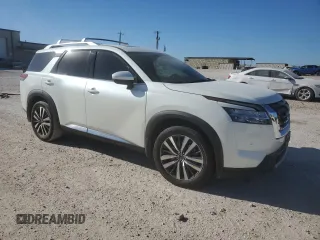 2022 Nissan Pathfinder Platinum with VIN 5N1DR3DHXNC200040, listed as a Copart auction lot 48653225 with 70,171 mi miles and Salvage title. Bid and sale history available at DreamBid. Image 4.