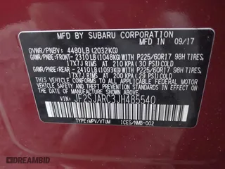2018 Subaru Forester Limited with VIN JF2SJARC3JH485540, listed as a IAAI auction lot 41304335 with 40,496 mi miles. Bid and sale history available at carsss.com. Image 9.