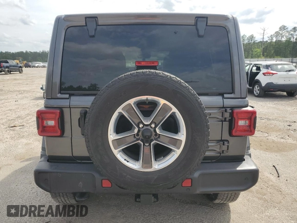 2022 Jeep Wrangler Unlimited Sahara with VIN 1C4HJXEG1NW156485, listed as a Copart auction lot 53895925 with 45,564 mi miles and Salvage title. Bid and sale history available at DreamBid. Image 6.