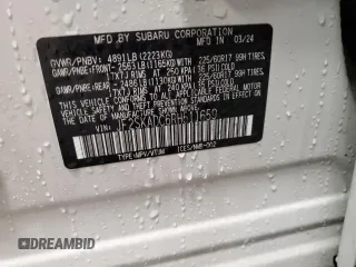 2024 Subaru Forester Premium z VIN JF2SKADC6RH511659, wystawiony jako Copart lot #55260975 z przebiegiem 10 445 mil mil oraz Szkoda całkowita • Salvage title. Historia ofert i sprzedaży dostępna na DreamBid. Obrazek 14.