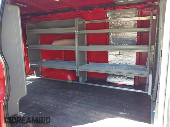 2017 Chevrolet Express Cargo Van with VIN 1GCWGAFG3H1350048, listed as a IAAI auction lot 41881164 with 115,430 mi miles. Bid and sale history available at carsss.com. Image 8.