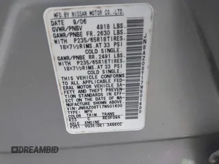 2007 Nissan Murano SL z VIN JN8AZ08T17W501600, wystawiony jako IAAI lot #42171145 z przebiegiem 161 302 mil mil oraz . Historia ofert i sprzedaży dostępna na DreamBid. Obrazek 9.