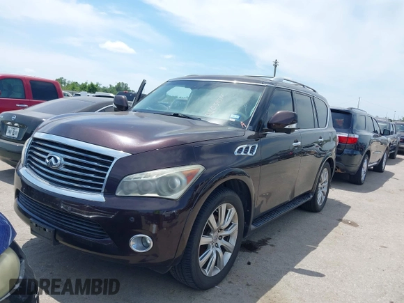 2013 Infiniti QX56 with VIN JN8AZ2NE9D9060178, listed as a IAAI auction lot 42058533 with 139,267 mi miles. Bid and sale history available at carsss.com. Image 2.