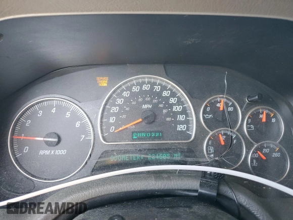 2003 GMC Envoy SLT z VIN 1GKDS13S832228632, wystawiony jako Copart lot #50330805 z przebiegiem 224 605 mil mil oraz Szkoda całkowita • Salvage title. Historia ofert i sprzedaży dostępna na DreamBid. Obrazek 9.