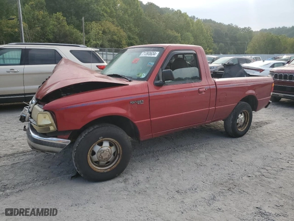 1998 Ford Ranger XL with VIN 1FTYR10C9WUC43557, listed as a Copart auction lot 71393634 with 0 mi miles and Salvage Title. Bid and sale history available at carsss.com. Image 1.