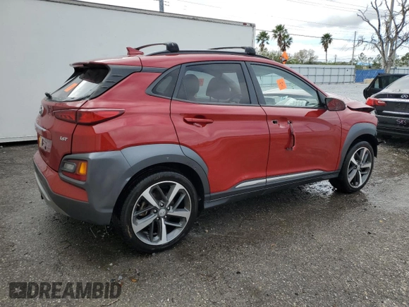 2021 Hyundai Kona Limited with VIN KM8K33A51MU731249, listed as a Copart auction lot 46894595 with 94,427 mi miles and Non Repairable. Bid and sale history available at carsss.com. Image 3.