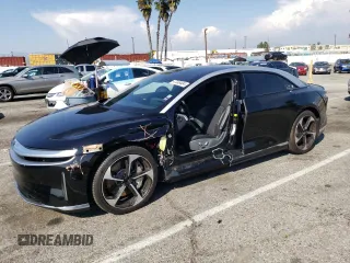2023 Lucid Air Touring with VIN 50EA1TEA3PA001535, listed as a Copart auction lot 47349404 with 0 mi miles and Salvage Title. Bid and sale history available at carsss.com. Image 1.