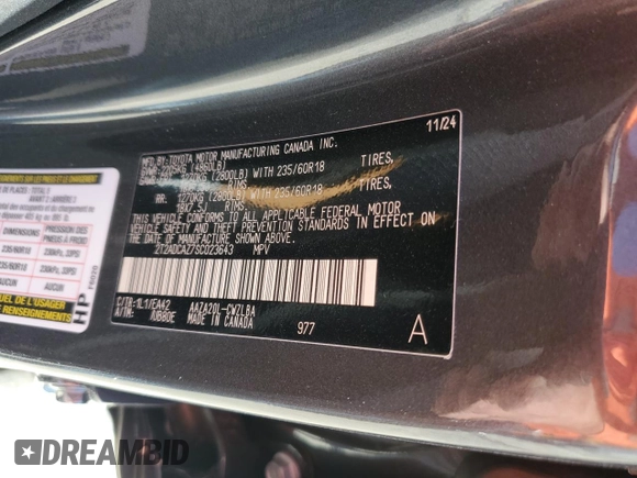 2025 Lexus NX with VIN 2T2ADCAZ7SC023643, listed as a Copart auction lot 47786945 with 2,759 mi miles and Salvage Title. Bid and sale history available at carsss.com. Image 14.