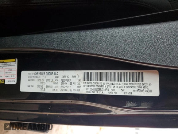 2014 Jeep Wrangler Unlimited Sport with VIN 1C4BJWDG2EL319714, listed as a Copart auction lot 47924575 with 129,294 mi miles and Salvage Title. Bid and sale history available at DreamBid. Image 12.