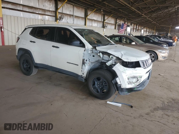 2019 Jeep Compass Sport with VIN 3C4NJCAB9KT613809, listed as a Copart auction lot 55536295 with 110,625 mi miles and Salvage title. Bid and sale history available at DreamBid. Image 4.