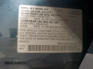 2018 Audi Q5 Prestige with VIN WA1CNAFY3J2130517, listed as a Copart auction lot 48870875 with 53,562 mi miles and Salvage Title. Bid and sale history available at carsss.com. Image 13.