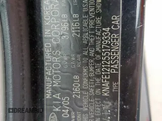 2005 Kia Spectra LX with VIN KNAFE121255179334, listed as a Copart auction lot 53144295 with 147,989 mi miles and Clean Title. Bid and sale history available at carsss.com. Image 12.