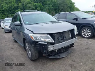 2015 Nissan Pathfinder S with VIN 5N1AR2MM3FC675623, listed as a IAAI auction lot 42697236 with 99,686 mi miles and . Bid and sale history available at DreamBid. Image 1.