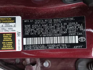2015 Toyota Avalon Limited with VIN 4T1BK1EB8FU160935, listed as a IAAI auction lot 41487381 with 105,273 mi miles and . Bid and sale history available at DreamBid. Image 9.