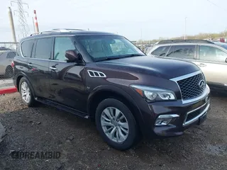 2016 Infiniti QX80 z VIN JN8AZ2NE1G9126775, wystawiony jako IAAI lot #42038653 z przebiegiem 103 489 mil mil oraz . Historia ofert i sprzedaży dostępna na DreamBid. Obrazek 1.