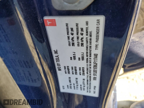2018 Tesla Model 3 Long Range Battery with VIN 5YJ3E1EB6JF117440, listed as a Copart auction lot 42785235 with 105,459 mi miles and Salvage Title. Bid and sale history available at DreamBid. Image 14.