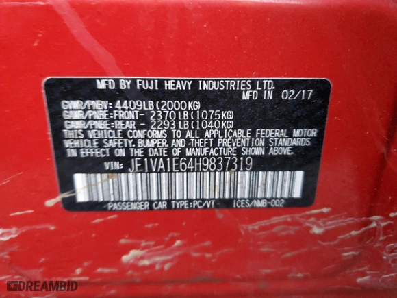 2017 Subaru WRX Premium with VIN JF1VA1E64H9837319, listed as a Copart auction lot 86431384 with 0 mi miles and Salvage Title. Bid and sale history available at carsss.com. Image 15.