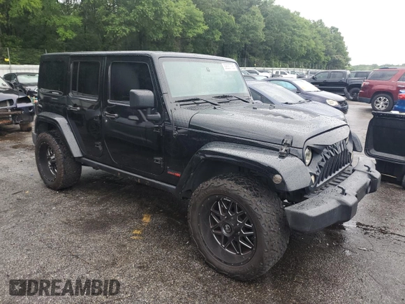 2015 Jeep Wrangler Unlimited Sahara with VIN 1C4BJWEG6FL643460, listed as a Copart auction lot 58557765 with 130,181 mi miles and Salvage title. Bid and sale history available at DreamBid. Image 4.